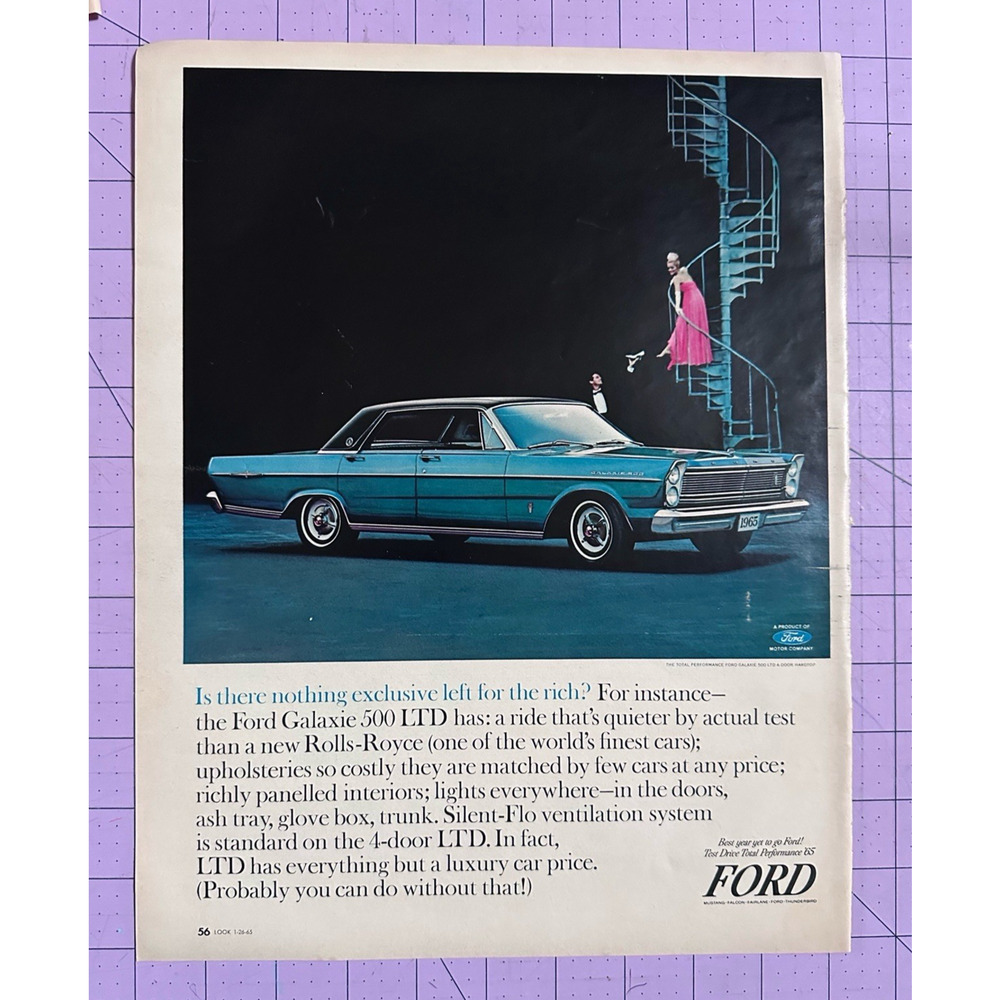 Original Ford 1965 Ford Galaxie 500 LTD Print Ad